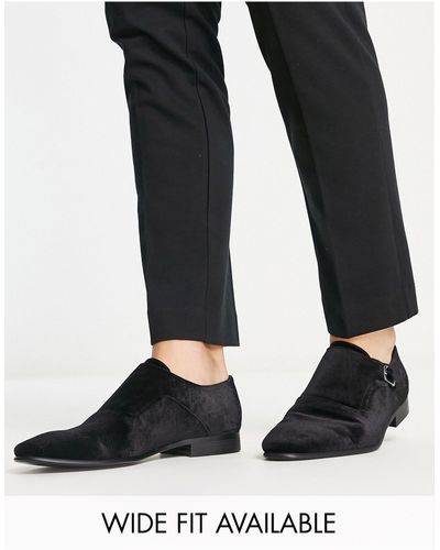 ASOS – monk-schuh aus samt - Schwarz