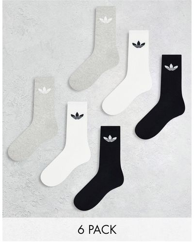 adidas Originals Trefoil 6 Pack Socks - White