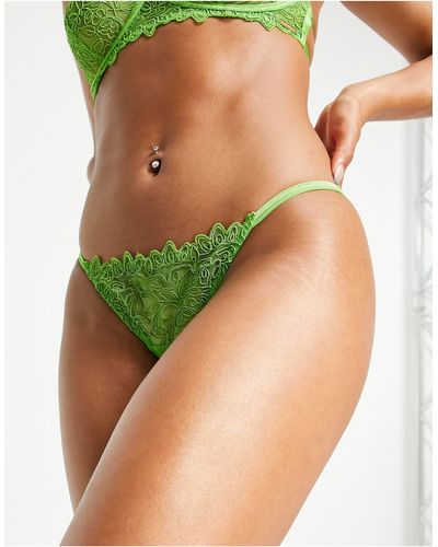 Bluebella Pride Audrey Sheer Lace Tanga Side Brief - Green