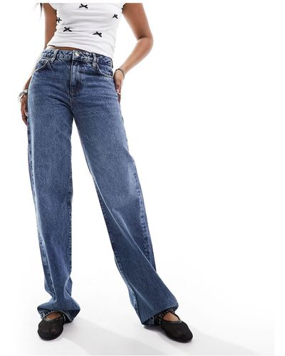 Superdry Jean ample taille mi-haute en coton - bleu fulton vintage