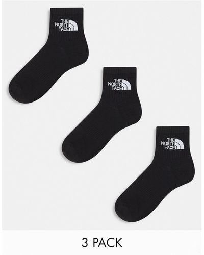 The North Face Simple dome - confezione da 3 paia di calzini alla caviglia neri con logo - Nero