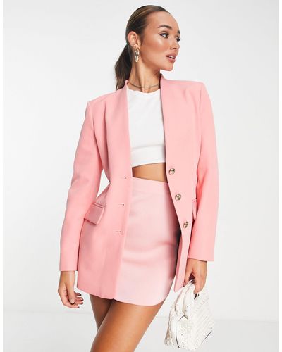 River Island Blazer d'ensemble ajusté à trois boutons - Rose