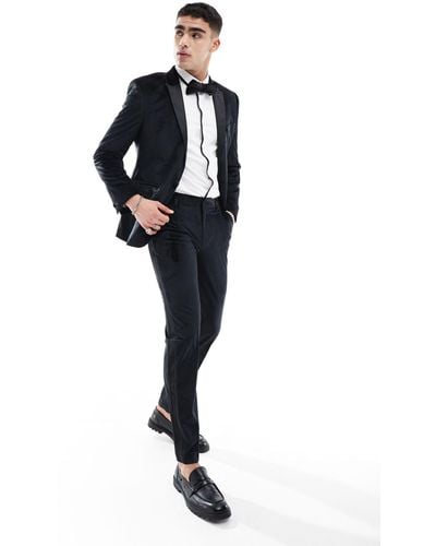 ASOS Slim Tuxedo Suit Trousers - Black