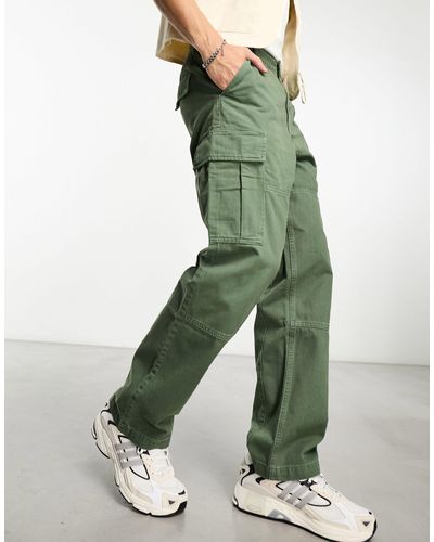 Weekday Joel - pantaloni cargo comodi color kaki - Verde