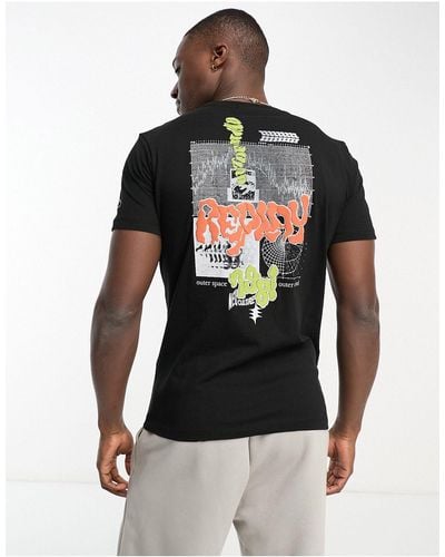 Replay T-shirt Met Print - Zwart