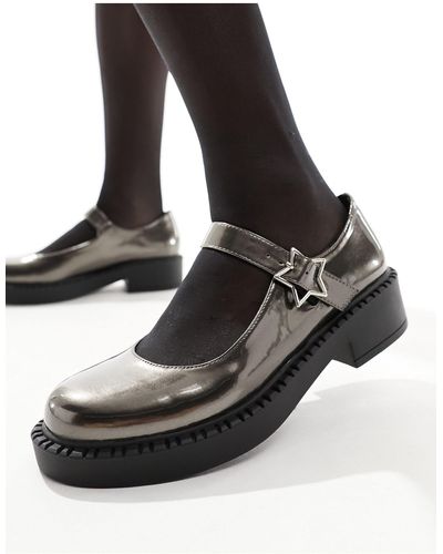 Koi Footwear Merceditas plateadas astral prime tale - Negro