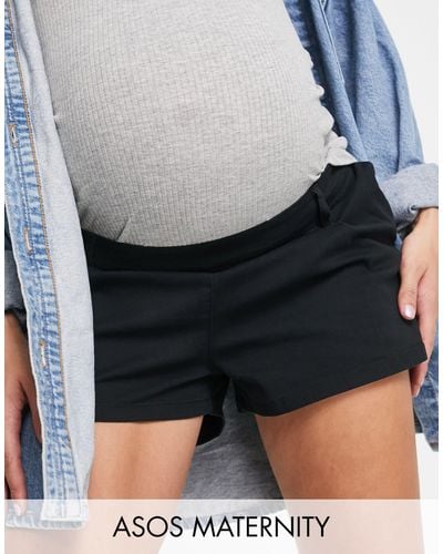 ASOS Asos Design Maternity Chino Short With Under The Bump Waistband - Black