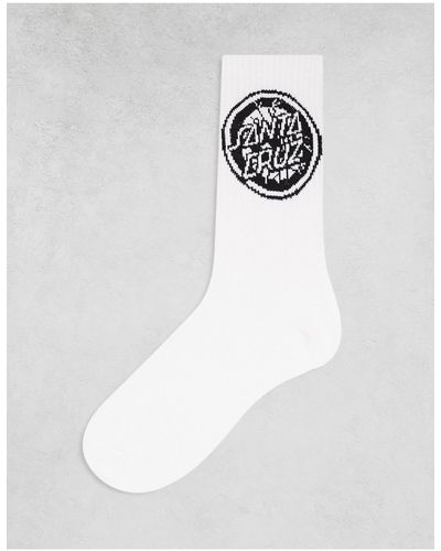 Santa Cruz Logo Socks - White