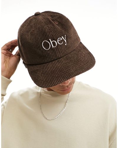 Obey Ellis - casquette à 6 pans en velours côtelé - marron