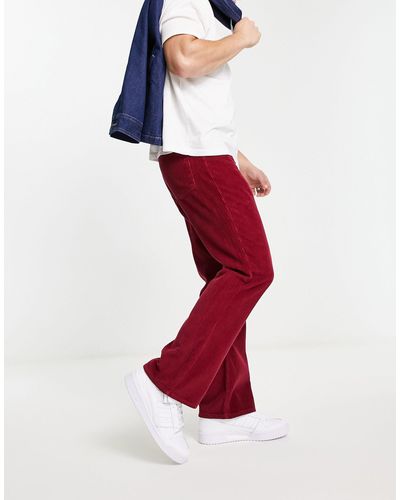 ASOS – retro-bootcut-jeans aus cord - Rot