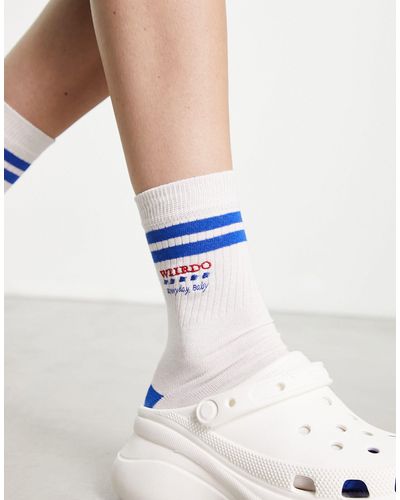 Skinnydip London Weirdo - Sokken Met Slogan - Blauw