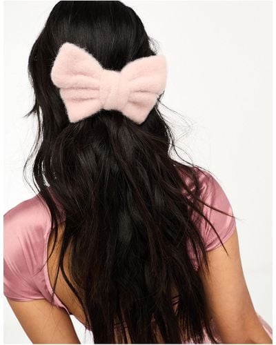Glamorous Knitted Hair Bow - Black