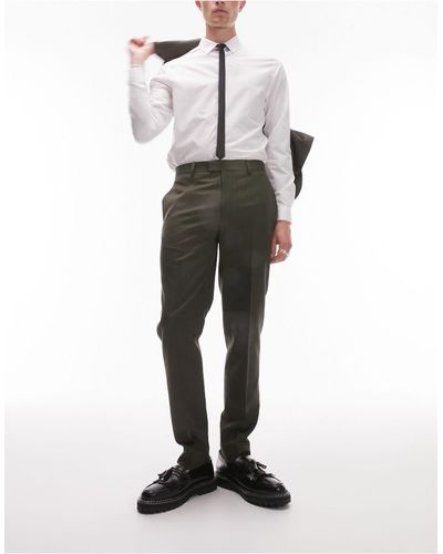 TOPMAN Slim Suit Trouser - Green