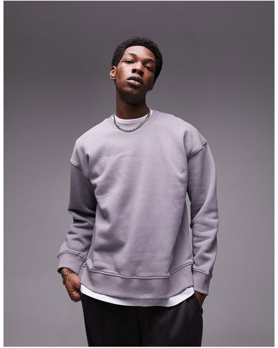 TOPMAN Oversized Sweatshirt - Gray