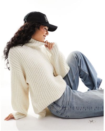Vero Moda High Neck Long Sleeve Knitted Sweater - Blue