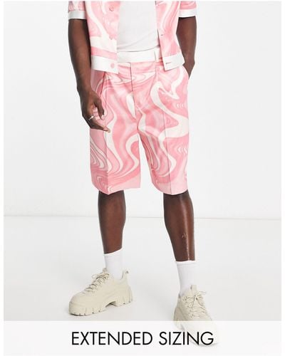 ASOS Smart Co-ord Cropped Bermuda Shorts - Pink