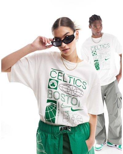 Nike Basketball Nba boston celtics unisex - t-shirt bianca con grafica - Bianco