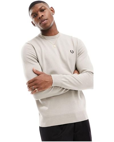 Fred Perry Classic Crew Neck Jumper - White