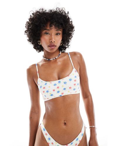 Frankie's Bikinis Premium Bay View Cotton Bikini Top - White