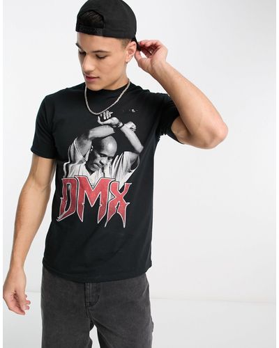 River Island Dmx - t-shirt nera con stampa - Nero