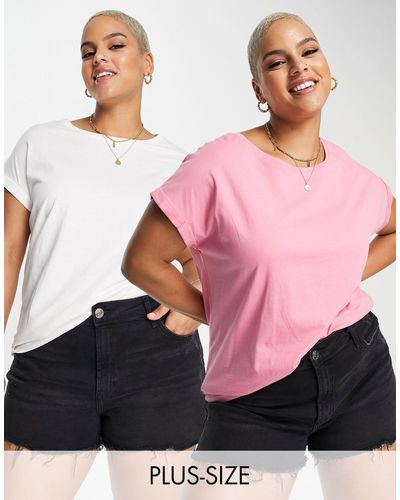 Simply Be Set Van 2 Boyfriend T-shirts - Roze