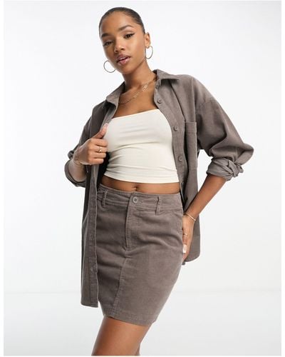 ASOS Cord Pocket A-line Mini Skirt - Grey
