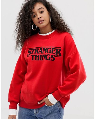 Pull&Bear Stranger Things Logo Sweatshirt - Orange