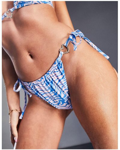 AsYou Heart Trim Tie Side Bikini Bottom - Blue
