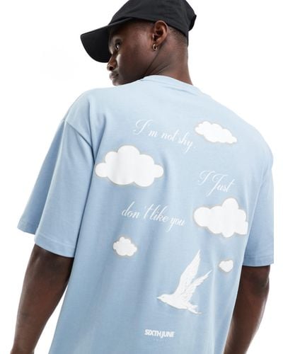 Sixth June Cloud 9 Loose Fit T-shirt - Blue