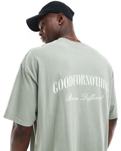 Good For Nothing T-shirt oversize ardesia con logo - Grigio