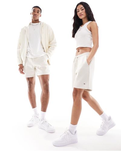 Tommy Hilfiger – unisex-shorts aus jersey - Weiß