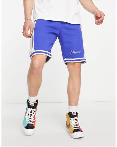 Mennace X playboy – shorts aus jersey - Blau