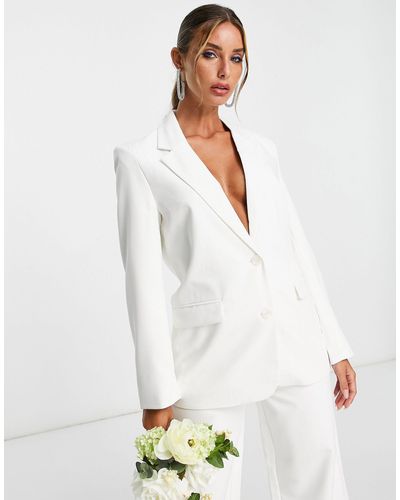 Vila Bridal Tailored Oversized Suit Blazer - White