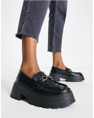 ASOS Mercury Chunky Loafers With Chain - Blue