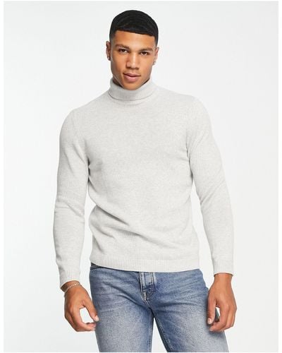 ASOS Midweight Cotton Roll Neck Sweater - White