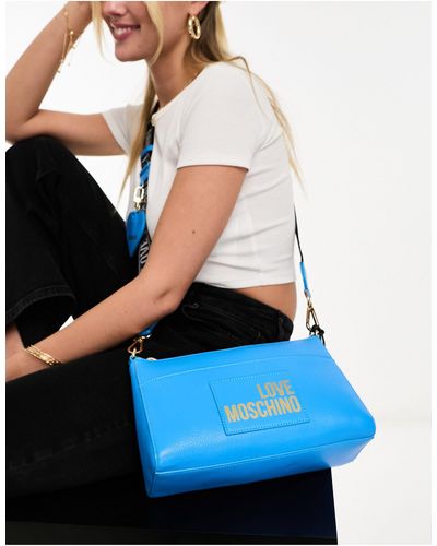 Love Moschino Crossbody Tas Met Logo - Blauw