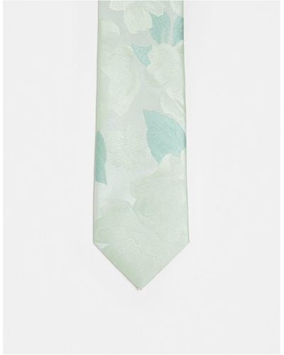 Twisted Tailor Abelia Floral Tie - White