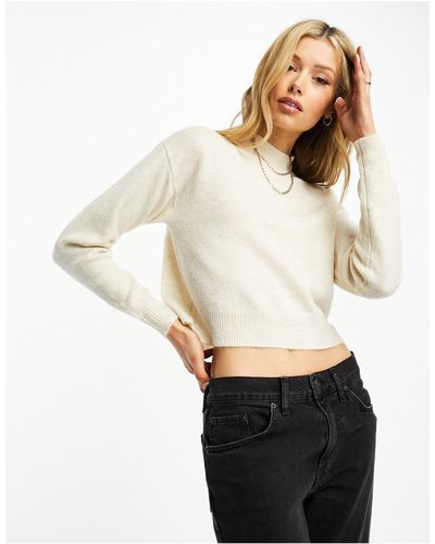 Pieces Exclusive High Neck Knitted Sweater - White