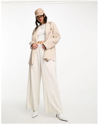 & Other Stories Wool Blend Short Belted Coat - White