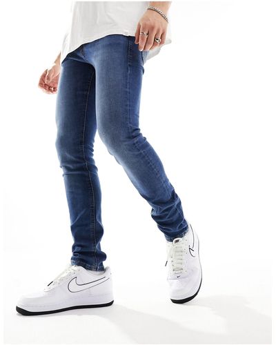 Jack & Jones – liam – eng geschnittene jeans - Blau