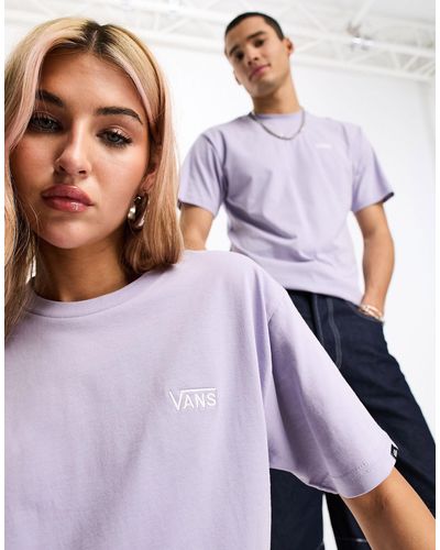 Vans Unisex Left Chest Logo T-shirt - Purple