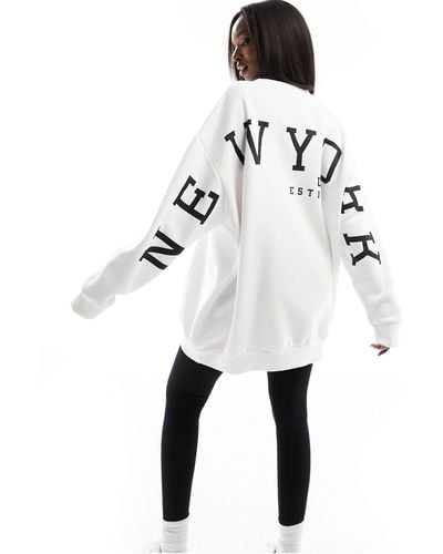 Missy Empire Missy Empire New York Back Slogan Sweatshirt - White