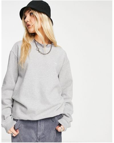 Obey Oversized Sweatshirt Met Halsdetail En Logo - Grijs