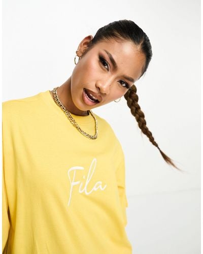 Fila T-shirt gialla con grafica - Blu