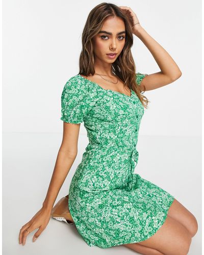 Pimkie Vestido corto con estampado floral - Verde