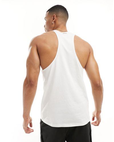 ASOS 4505 Camiseta deportiva blanca sin mangas - Blanco