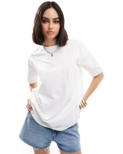 Threadbare – charlotte – hochwertiges, kastiges t-shirt - Weiß