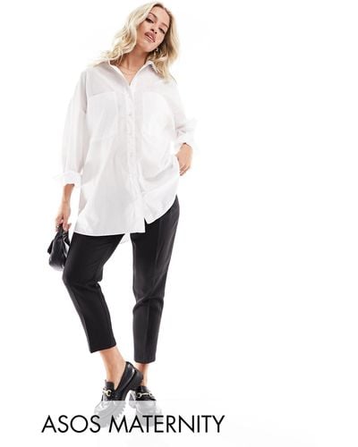 ASOS Asos Design Maternity Smart Tapered Trouser - White