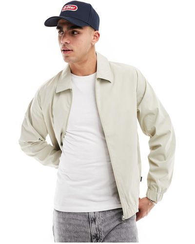 Only & Sons Giacca harrington color pietra con zip - Bianco