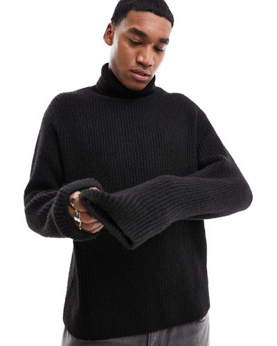 Weekday Renzo Relaxed Fit Turtleneck - Black